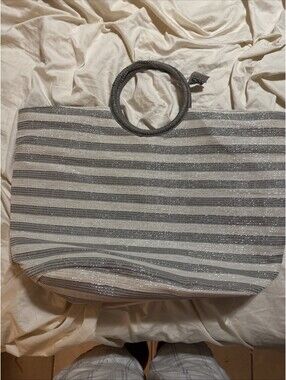 Silver Shiny Beach Tote New